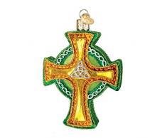 Old World Christbaumschmuck: Spirituelle Geschenke Glas geblasen Ornamente für Weihnachtsbaum Dreifaltigkeitskreuz