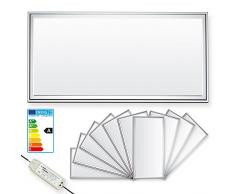LEDVero 10er Set 30x60cm Ultraslim LED Panel dimmbar 20W, 1600lm, 4500K Deckenleuchte mit Befestigungsclips und EMV2016 Trafo -NeutralweiÃ- Energieklasse A