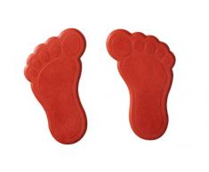 Ridder 69506 Mini Dusch- und Badewanneneinlage XXS, Saugtiere, Wannentiere, BadespaÃ, FüÃe rot, 6 Stück