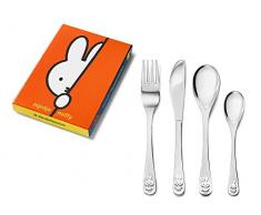 Kinderbesteck miffy 4-tlg 18/10 Edelstahl 16/17/16/13,cm