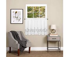 Sweet Home Collection Fenstervorhänge, 160 cm oder 213,4 cm lang, in stilvollen und einzigartigen Mustern und Designs für alle Heimdekorationen, Blau 24 Tier Spalier grün