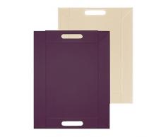 FREEFORM DUO - 2in1 wendbares Tablett & Tischset, pflaume/elfenbein, Kunstleder, Maße: 45 x 35 cm