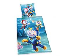 Herding PAW PATROL Bettwäsche-Set, Wendemotiv, Bettbezug 135 x 200cm, Kopfkissenbezug 80 x 80cm, Baumwolle/Renforcé