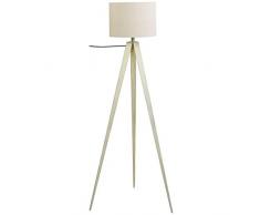 Umi. by Amazon Stehleuchte, Lampenschirm aus Stoff, Dreibein, Weiß, 152,4 cm