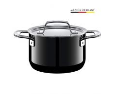 Silit Zeno Black Kochtopf hoch 16cm, Metalldeckel, Fleischtopf 2,0l, Silargan Funktionskeramik, Topf Induktion, schwarz