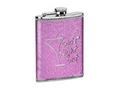 Premier Housewares 0508075 Flachmann aus Edelstahl Pink Girls Night Out, 8 Unzen