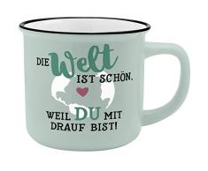 Gruss und Co 45775 Kaffee-Becher Welt, New Bone China Porzellan, 35 cl