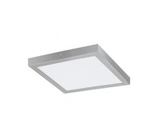 EGLO LED Deckenleuchte Fueva 1, 1 flammige Deckenlampe, L: 40x40 cm, Farbe: Silber, weiß, neutralweiß, Material: Aluminium, Kunststoff, Wandleuchte