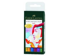 Faber Castell 167103 - Tuschestift PITT artist pen brush -Basic- 6er Packung