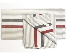 Soleil d Ocre 712043 Prestige 2er Pack Geschirrtuch Jacquard Baumwolle 50 x 70 cm, Baumwolle, Elfenbein, 50 x 70 cm