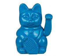 Out of the Blue 57/9817 - Blaue Winkekatze aus Kunststoff, ca. 20 cm, traditioneller Glücksbringer aus Asien, batteriebetrieben, im Geschenkkarton
