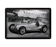 Nostalgic-Art 22295 Mercedes-Benz-Silver Arrow Racing Nürburgring 1937, Retro Blechschild 20x30 cm, Metall, bunt, 20x 30 cm
