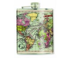 Hip Flask - Flachmann - Motiv Weltkarte