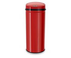 Echtwerk EW-AE-0250 Edelstahl Abfalleimer 42L mit IR Sensor, Inox Red
