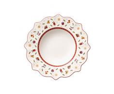 Villeroy & Boch Toys Delight Suppenteller, 26 cm, Premium Porzellan, Weiß/Rot