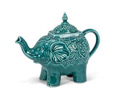 Abbott Collection 27-Mahout Teekanne, Elefant, 10 l, Blaugrün