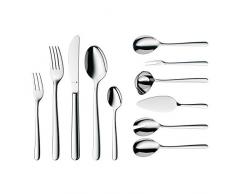 WMF Kult Besteckset, 12 Personen, 66 teilig, 60 Teile mit Servierbesteck, eingesetzte Messerklinge, Cromargan protect Edelstahl poliert, glänzend, kratzbeständig, spülmaschinengeeignet