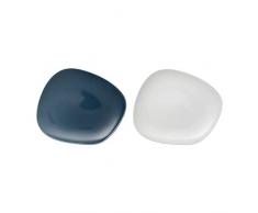 like by Villeroy & Boch Group - Organic Turq. White Speiseteller-Set, 2 tlg., 27 cm, Hartporzellan, spülmaschinen-, mikrowellenngeeignet, türkis/weiß