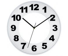 BUVU ZH09749B Wanduhr, Plastik, weiß, 30 x 30 x 5 cm