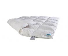 Wolkenkind Premium Halbdaune Bettdecke NEPAL 100% Baumwolle, 155 x 220cm, weiß, Qualitäts Federbett, Kassettenbett 4 x 6, Made in Germany