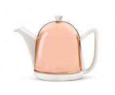 Bredemeijer Teekanne Manto 1,0L, weiß, Kupfer-Mantel, Stainless Steel, Kupferfarben, 13.8 x 23.7 x 17.3 cm