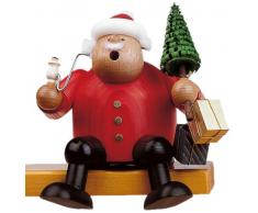 KWO Olbernhau 21559 Räuchermännchen Kantenhocker Weihnachtsmann, 15 cm