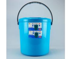 Stefanplast Eureka Mülleimer mit Cover, Intense türkis, 10 Liter, Plastik, Intense Turquoise, 30 x 27 x 29 cm