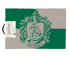 Harry Potter Fußmatte Slytherin grün und grau, aus Kokosfaser, Unterseite aus PVC.