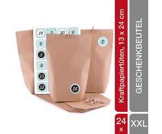 Pajoma Adventskalender, Kraftpapier, Pattern 13 x 24 cm