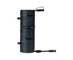 Paulmann Licht Paulmann 93931 Outdoor Plug & Shine Connector IP68 1 in-7 Out 2x1,5mm Kunststoff 939.31 VerlÃ¤ngerungskabel Aussenleuchten Verbindungskabel Aussenbeleuchtung Gartenbeleuchtung Terassenbeleuchtung, Plastik, Schwarz, 15m