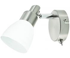 WOFI Wandleuchte, 1-flammig, Serie Eve, 1 x LED, 5 W, 6-6 V, Durchmesser 8 cm, Kelvin 3000, Lumen 400, nickel matt 4361.01.64.0000