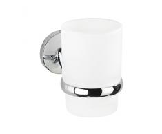 Wenko 22167100 halter Cuba Zahnputzbecher-/ Zahnbürstenhalter, für Zahnbürste und Zahnpasta, Zinkdruckguss, 7 x 9,5 x 11,5 cm, Chrom