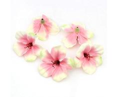 100/lot Spring Seide Orchidee Künstliche Blume Köpfe Gladiolen Cymbidium Blumen für Hochzeit Dekoration pfirsich