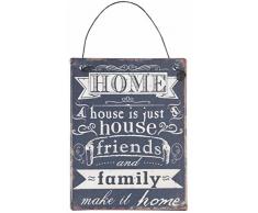 Clayre & Eef 6Y1327 Deko Dekoration Textschild Schild Spruch HOME A house is just... ca. 8 x 10 cm