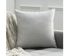 MIULEE Dekorative Überwurf-Kissenbezüge im Landhaus-Stil, Leinen, Kissenbezüge, Vintage-Dekoration, für Couch Sofa, Schlafzimmer, Auto 20x20 Greyish White