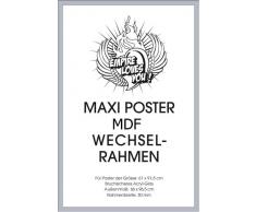empireposter - Rahmen Maxi 61x91,5 cm - Profil: 30mm MDF silber - GrÃ¶Ãe (cm), ca. 65,8x96,4 - Wechselrahmen, NEU - Beschreibung: - Rahmen Wechselrahmen der Marke empire Frames Profil 30mm MDF (Holzfaserwerkstoff) lackiert Acrylglas-Scheibe -