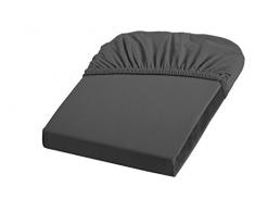 Fleuresse Colours Spannbettlaken, Uni-Mako-Satin, anthrazit, 100 x 200 cm