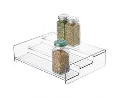 InterDesign Linus Gewürzregal, Küchenregal mit 3 Ebenen aus Kunststoff, durchsichtig