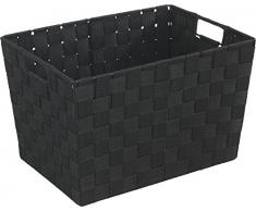 WENKO 19884100 Aufbewahrungskorb Adria M Schwarz - Badkorb, 100% Polypropylen, 35 x 22 x 25.5 cm, Schwarz