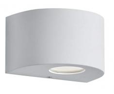 Reality Leuchten LED Außen Wandleuchte Rosario R28232631, Kunststoff weiß, inkl. 2x 2 Watt LED, Up und Down Beleuchtung mit Schablonen