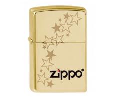 Zippo Feuerzeug 60001358 Stars Benzinfeuerzeug, Messing, Edelstahloptik, 1 x 3,5 x 5,5 cm