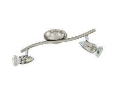 EGLO Spot Magnum LED Deckenleuchten Deckenlampe, Stahl, GU10, Nickel-matt/Chrom, 33 x 10.5 x 13 cm