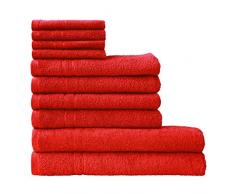 Dyckhoff Kristall Handtuch-Set, Baumwolle, rot, 26 x 36 cm