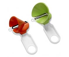 KUHN RIKON Spiral Sparschäler, Weiß/Grün/Orange