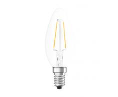 Osram LED Star Classic B Lampe, in Kerzenform mit E14-Sockel, nicht dimmbar, Ersetzt 15 Watt, Filamentstil Klar, Warmweiß - 2700 Kelvin, 1er-Pack