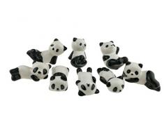 Winterworm super niedliche schwarze und weiße Stäbchenablage, für Essstäbchen, Halterung, 8 Stück, aus Porzellan, Dekoration