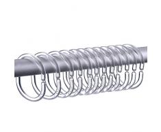 30 Packung Duschvorhangringe Vorhang C Ringe Haken Kleiderbügel Bad Drapieren Schleife Klammer Gleiten (Transparent)