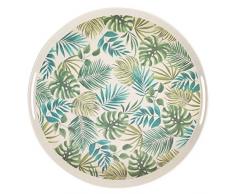Cambridge CM06074 Großes rundes-Serviertablett „Polynesia“ mit Griffen für Getränke/Speisen, 38 cm, Polynesien, Tablett (38 cm)
