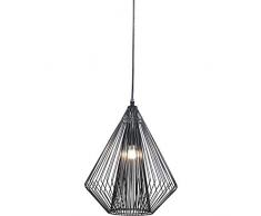 Kare Design Hängeleuchte Modo Wire, moderne, schmale Designer Pendelleuchte, geometrische Hängelampen, Stahl, Schwarz (H/B/T) 42,5x31,5x31,5cm