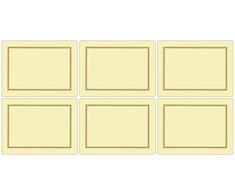 Pimpernel 10,5 x 10,5 cm, MDF, Kork, Platzsets, 6 Stück, Creme